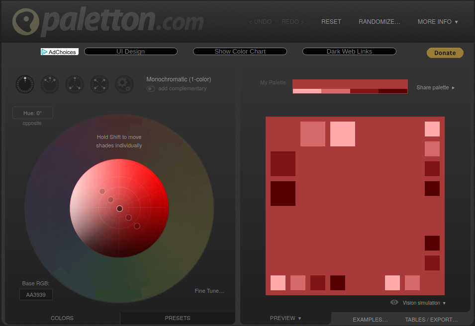 Paletton.com color scheme generator.