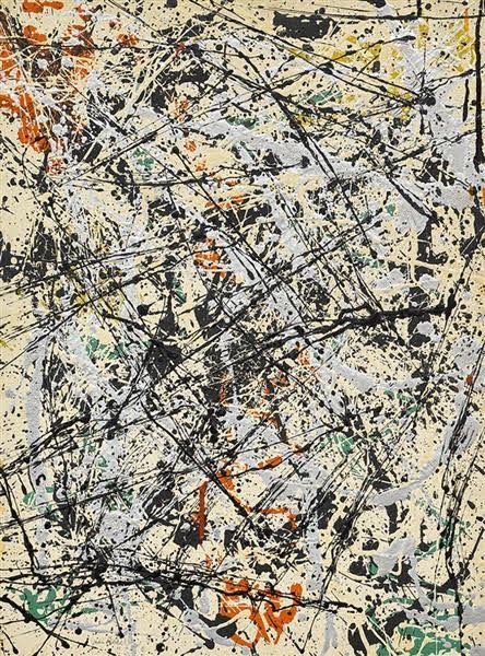 A drip painting by Jackson Pollock, Number 32 (1947).