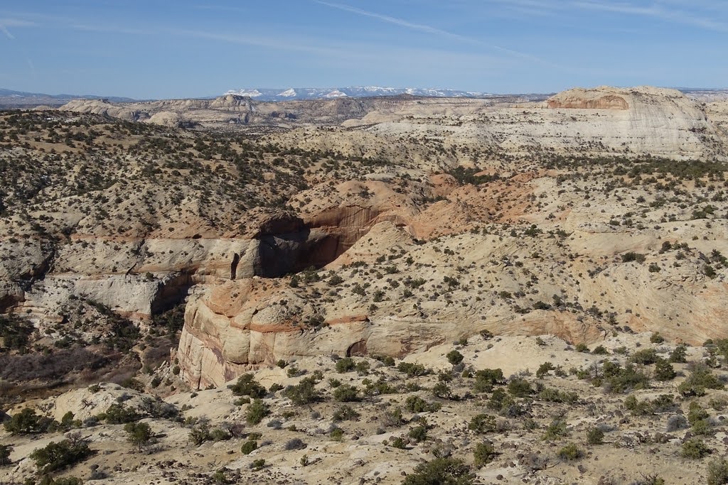 A photo of badlands and mesas in southern Utah.