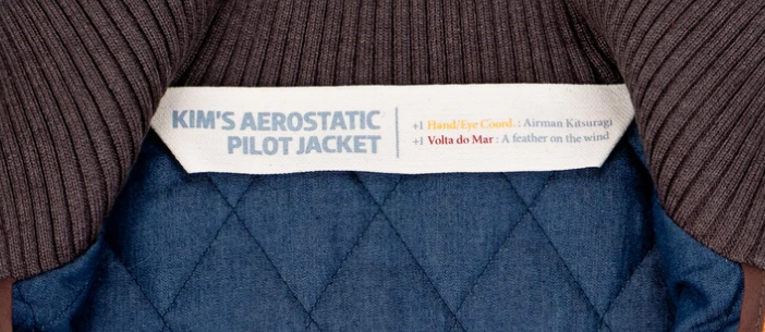 The tag for Kim's Aerostatic Pilot Jacket